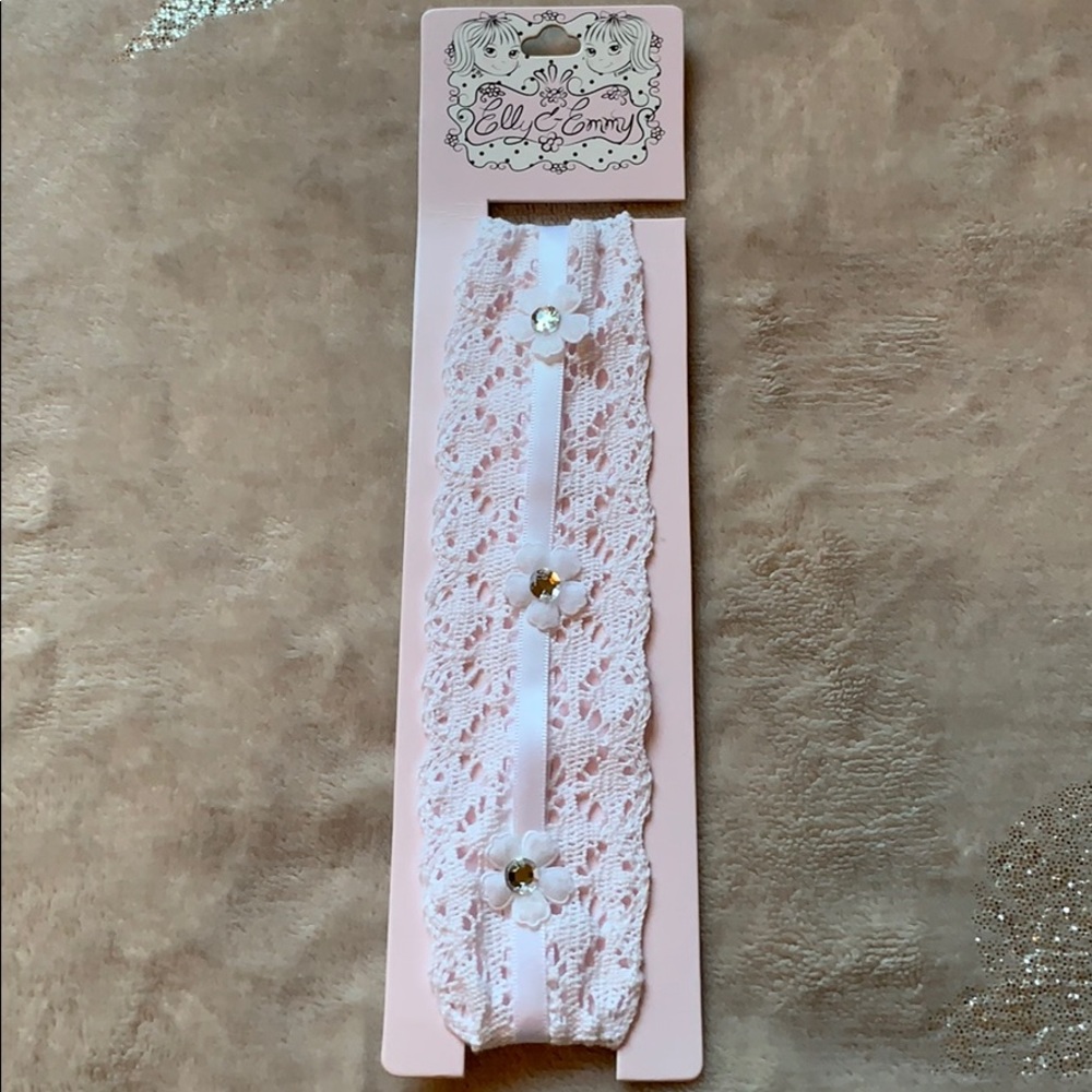 Elly & Emmy Baby Girls White Lace Headband NWT